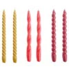 HAY Bougies Long Twist, Lot De 6, Moutarde - Framboise - Dark Punch