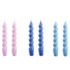 HAY Bougies Spiral, Lot De 6, Lilas - Bleu-violet - Bleu Clair