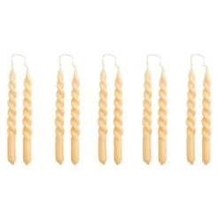 HAY Bougies Mini Swirl, 10 pièces, Beige