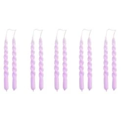 HAY Bougies Mini Swirl, 10 pièces, Lilas