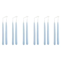 HAY Bougies Mini Conical, Lot De 12, Bleu Clair