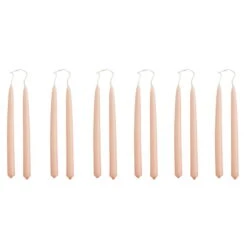 HAY Bougies Mini Conical, Lot De 12, Rose Clair