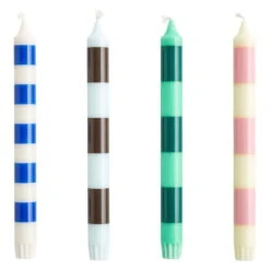 HAY Bougies Stripe, Lot De 4, Crisp