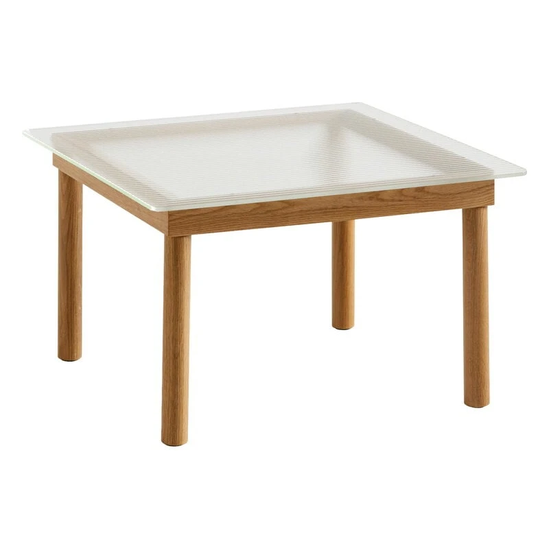 HAY Table Kofi 60 x 60 cm, Chêne Laqué - verre Strié 1 HAY Table Kofi 60 x 60 cm, Chêne Laqué - verre Strié