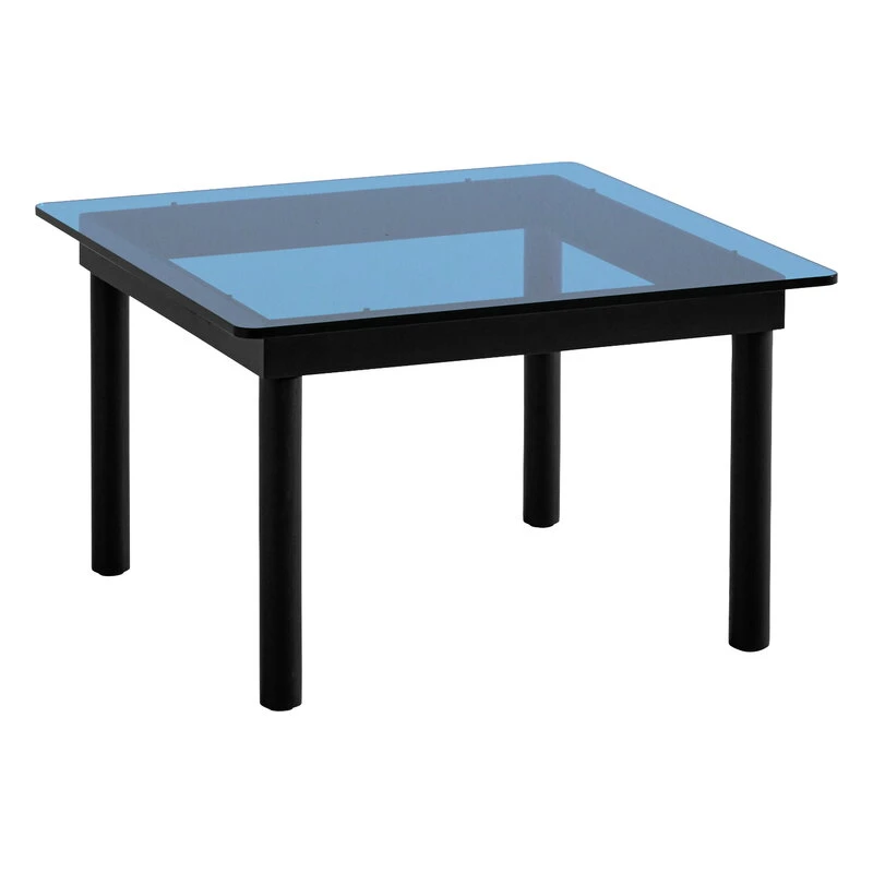 HAY Table Kofi 60 X 60 Cm, Chêne Laqué Noir - Verre Bleu 1 HAY Table Kofi 60 X 60 Cm, Chêne Laqué Noir - Verre Bleu