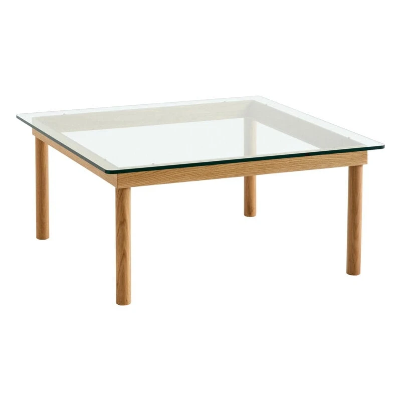 HAY Table Kofi 80 x 80 cm, Chêne Laqué - verre Transparent 1 HAY Table Kofi 80 x 80 cm, Chêne Laqué - verre Transparent