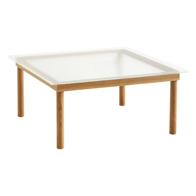 HAY Table Kofi 80 x 80 cm, Chêne Laqué - verre Strié 1 HAY Table Kofi 80 x 80 cm, Chêne Laqué - verre Strié