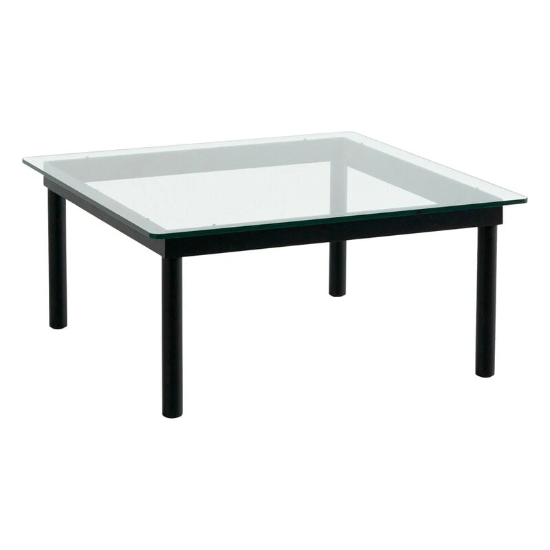 HAY Table Kofi 80 x 80 cm, Chêne Laqué Noir - verre Transparent 1 HAY Table Kofi 80 x 80 cm, Chêne Laqué Noir - verre Transparent