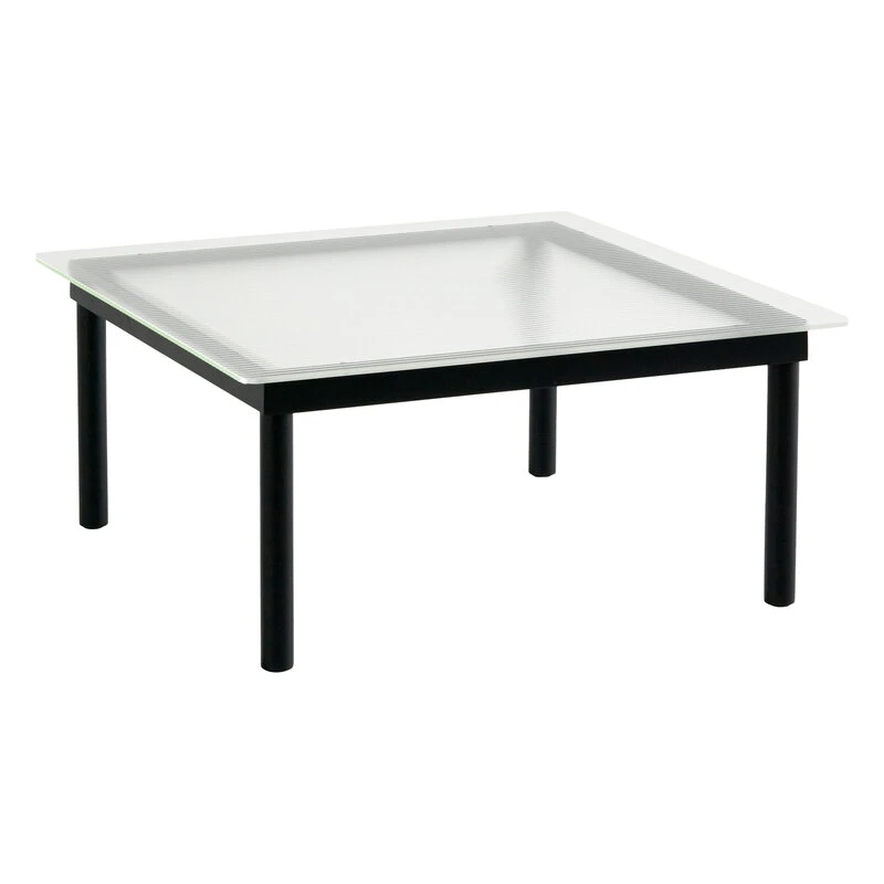HAY Table Kofi 80 X 80 Cm, Chêne Laqué Noir - Verre Strié 1 HAY Table Kofi 80 X 80 Cm, Chêne Laqué Noir - Verre Strié