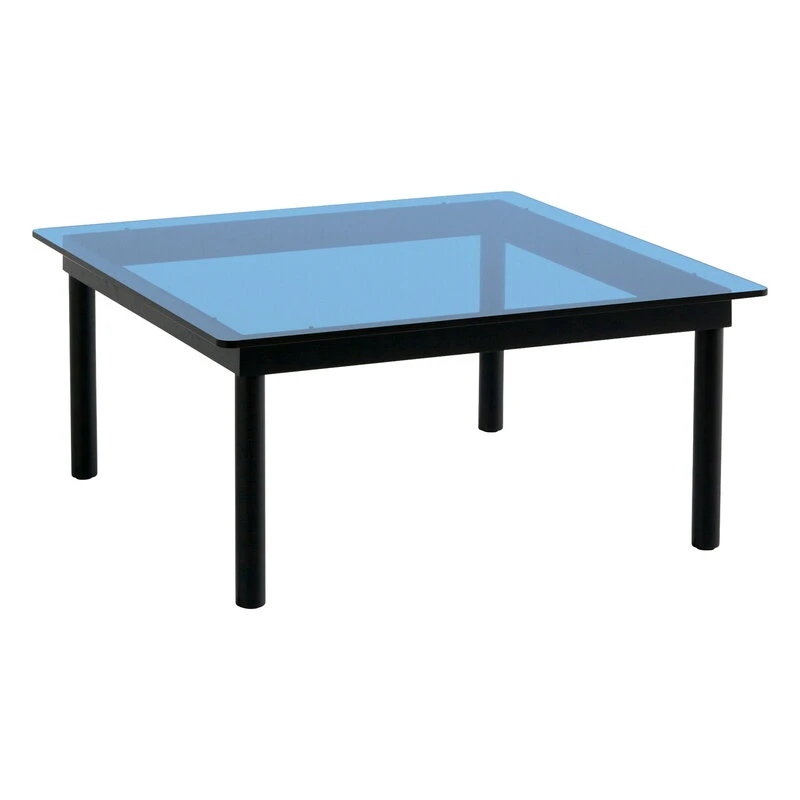 HAY Table Kofi 80 X 80 Cm, Chêne Laqué Noir - Verre Bleu 1 HAY Table Kofi 80 X 80 Cm, Chêne Laqué Noir - Verre Bleu