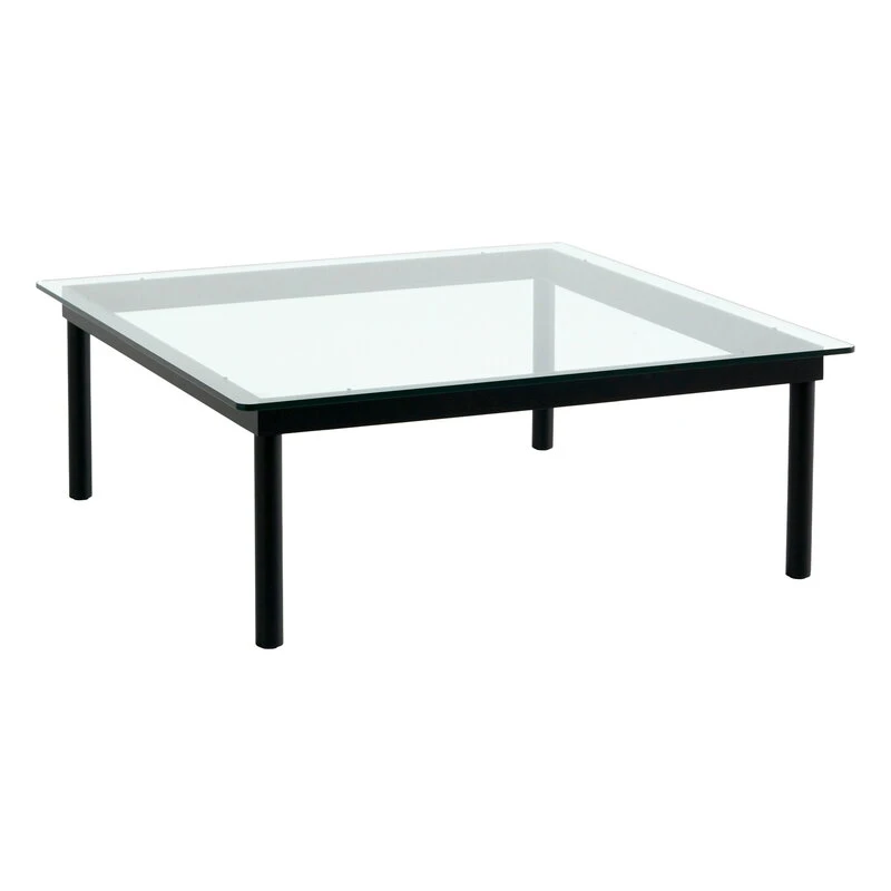 HAY Table Kofi 100 x 100 cm, Chêne Laqué Noir - verre Transparent 1 HAY Table Kofi 100 x 100 cm, Chêne Laqué Noir - verre Transparent