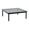 HAY Table Kofi 100 X 100 Cm, Chêne Laqué Noir - Verre Gris