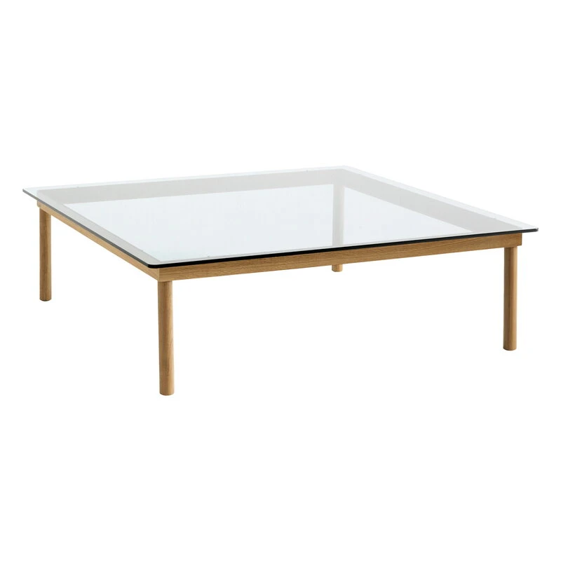 HAY Table Kofi 120 x 120 cm, Chêne Laqué - verre Transparent 1 HAY Table Kofi 120 x 120 cm, Chêne Laqué - verre Transparent