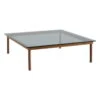 HAY Table Kofi 120 X 120 Cm, Noyer Laqué - Verre Gris