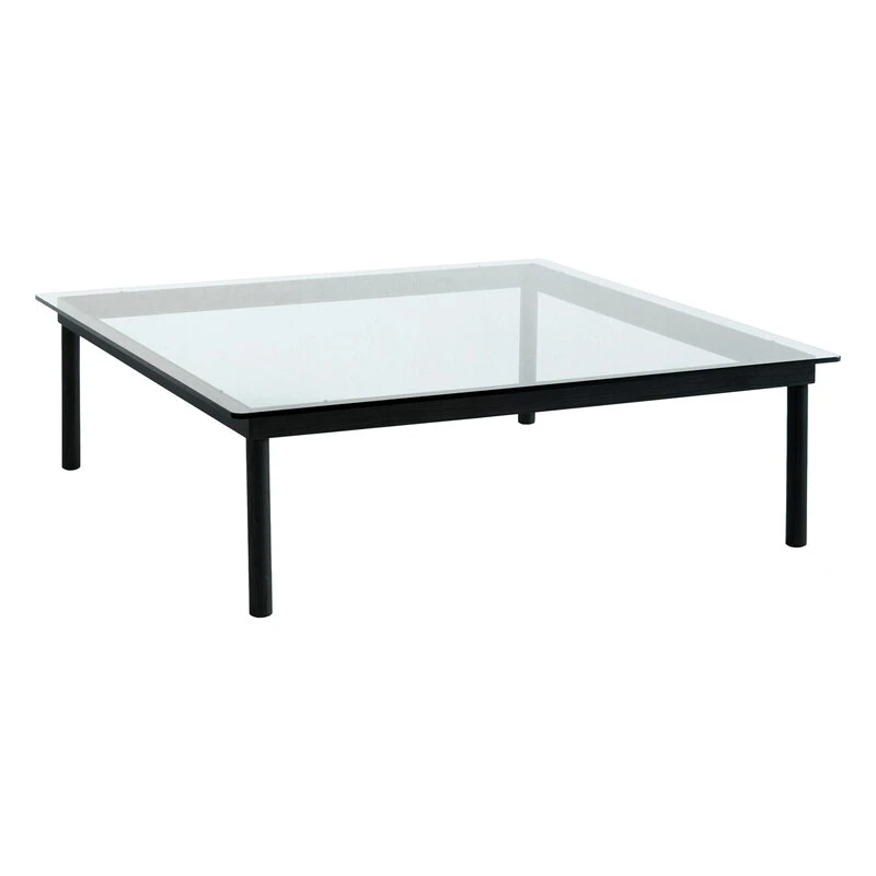 HAY Table Kofi 120 x 120 cm, Chêne Laqué Noir - verre Transparent 1 HAY Table Kofi 120 x 120 cm, Chêne Laqué Noir - verre Transparent