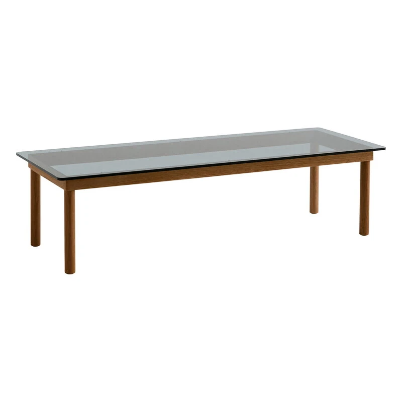 HAY Table Kofi 140 X 50 Cm, Noyer Laqué - Verre Gris 1 HAY Table Kofi 140 X 50 Cm, Noyer Laqué - Verre Gris