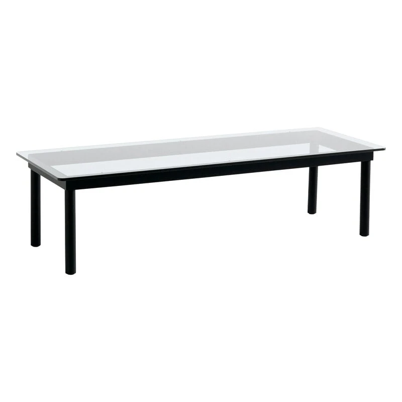 HAY Table Kofi 140 x 50 cm, Chêne Laqué Noir - verre Transparent 1 HAY Table Kofi 140 x 50 cm, Chêne Laqué Noir - verre Transparent