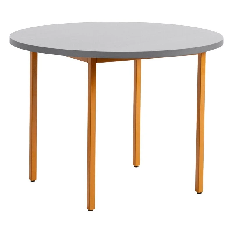 HAY Table Two-Colour, 105 Cm, Ocre - Gris Clair 1 HAY Table Two-Colour, 105 Cm, Ocre - Gris Clair