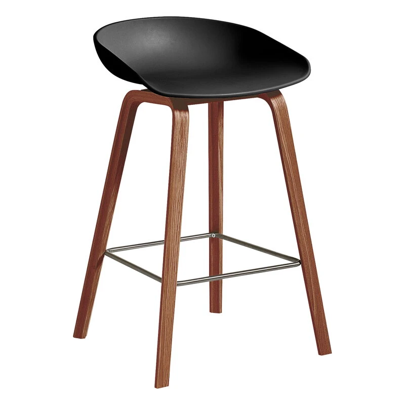 HAY Tabouret About A Stool AAS32, 65 cm, Noyer Laqué - noir 1 HAY Tabouret About A Stool AAS32, 65 cm, Noyer Laqué - noir
