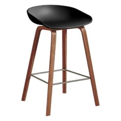 HAY Tabouret About A Stool AAS32 Eco, 65 cm, Noyer Laqué - noir