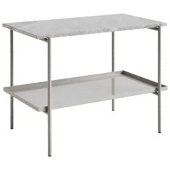 HAY Table D’appoint Rebar 75 x 44 cm, Gris Fossile - Marbre Gris