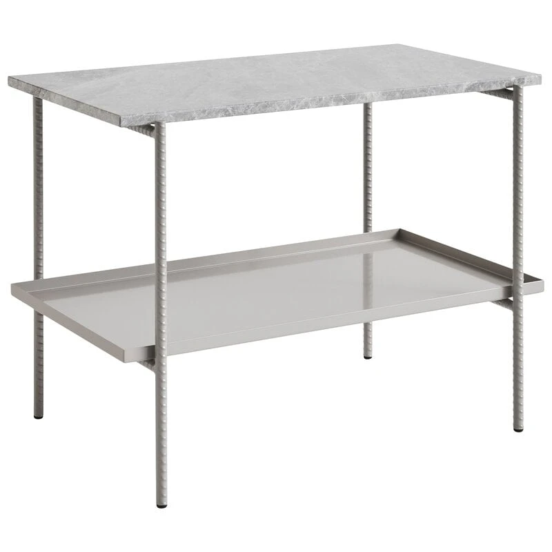 HAY Table D’appoint Rebar 75 x 44 cm, Gris Fossile - Marbre Gris 1 HAY Table D’appoint Rebar 75 x 44 cm, Gris Fossile - Marbre Gris