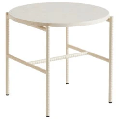 HAY Table D’appoint Rebar 45 cm, Albâtre - marbre Beige