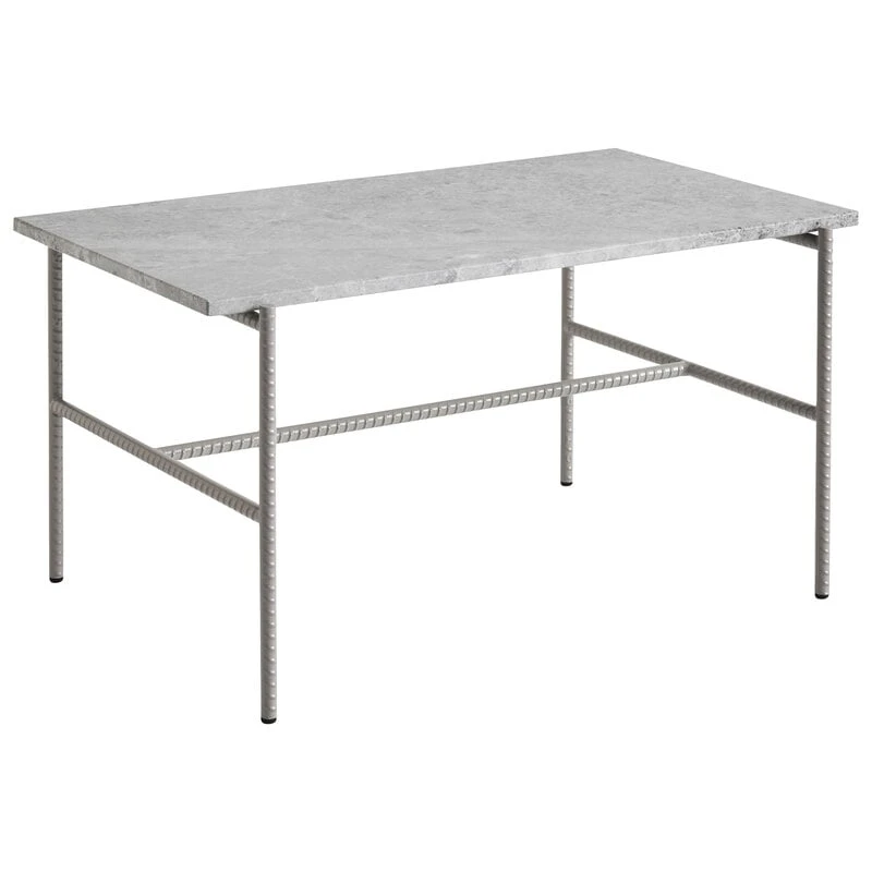 HAY Table Basse Rebar 80 x 49 cm, Gris Fossile - Marbre Gris 1 HAY Table Basse Rebar 80 x 49 cm, Gris Fossile - Marbre Gris