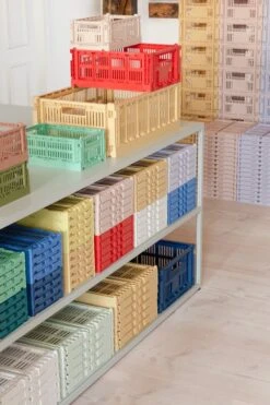 HAY Colour Crate, S, Plastique Recyclé, Dusty Yellow -Hay Magasin HAY Colour Crate family 02 2