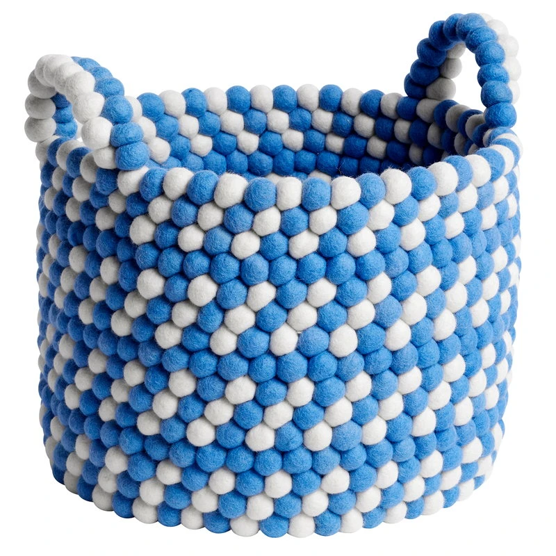 HAY Corbeille En Perles Avec Poignées, 40 cm, Blue Dash 1 HAY Corbeille En Perles Avec Poignées, 40 cm, Blue Dash