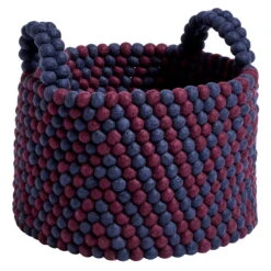 HAY Corbeille En Perles Avec Poignées, 40 cm, Chevrons Bordeaux