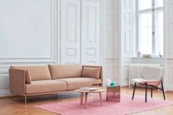 HAY Canapé Silhouette 3 Places, Linara 142/Silk Cognac - Chromé 6 HAY Canapé Silhouette 3 Places, Linara 142/Silk Cognac - Chromé -Hay Magasin Silhouette Sofa Linara 142 Dapper Lounge Hallingdal 220 Bella Coffee Table Oiled oak