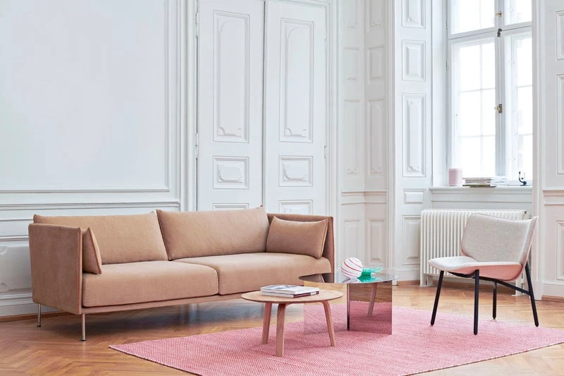 HAY Canapé Silhouette 3 Places, Linara 142/Silk Cognac - Chromé 3 HAY Canapé Silhouette 3 Places, Linara 142/Silk Cognac - Chromé – Image 3